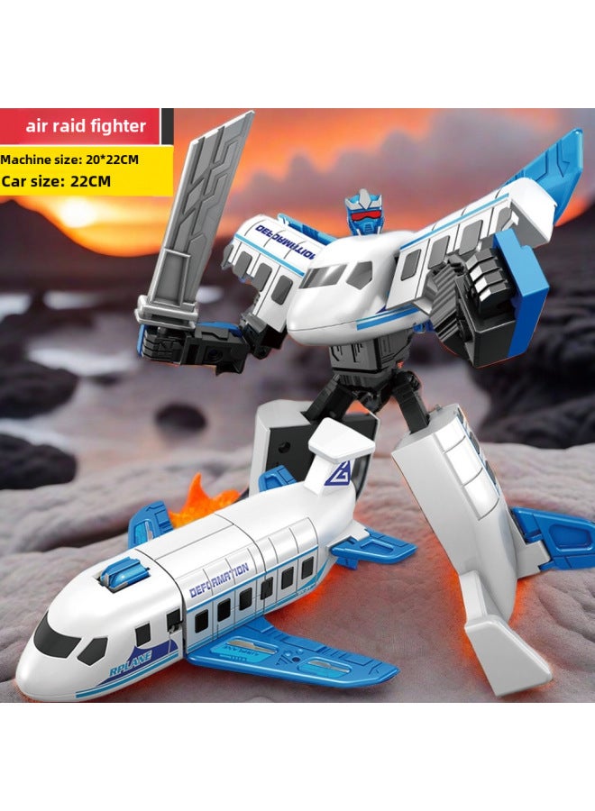 لعبة سيارة التحول من خليط معدني إصدار King Kong Optimus Prime Wasp Dinosaur Boy للأطفال، نموذج مصنوع يدويًا - اللون: Air Strike Fighter】 - Image 1