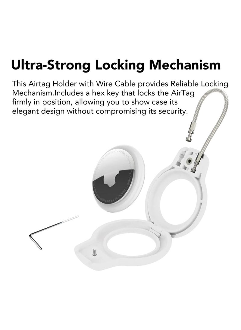 Anmi Case for apple airtag secure dolder with wire cable,air tag lock case keychain key ring key chain luggage tag for keys, luggage and more men women's keyrings and keychains（black）  - Image 2