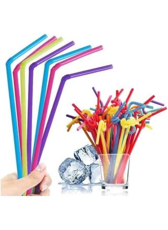 Alsaqer 100-Piece Foldable Party Straws in Vibrant Mixed Colors - Perfect for Celebrations, Events, and Everyday Fun - Image 1