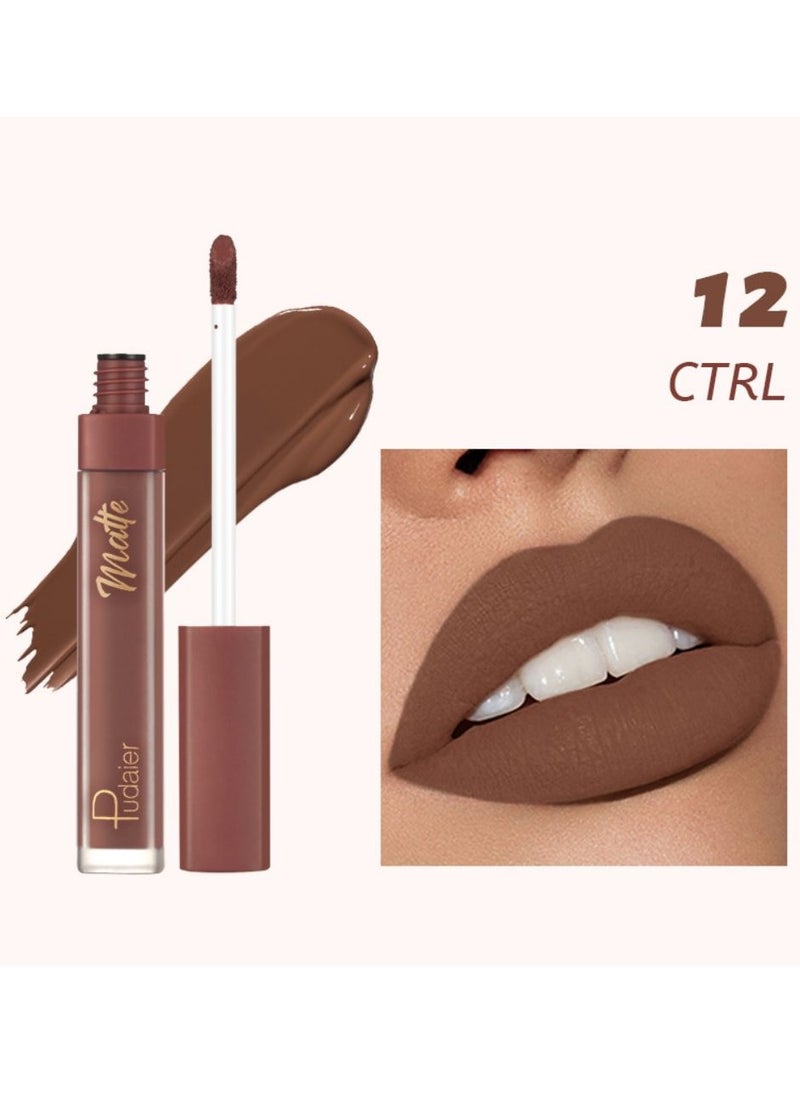 pudaier Pudaier Water Mist Liquid Lipstick: Rich Pigmentation & Hydrating Matte Finish Waterproof, Smudge-Proof, Long-Lasting Comfort – Shade 12#  - Image 1