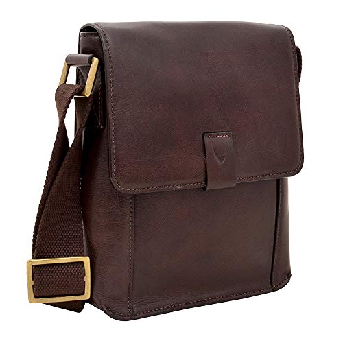 Hidesign Aiden Genuine Leather Crossbody Messenger Bag 10.5" iPad Bag Brown - Image 1