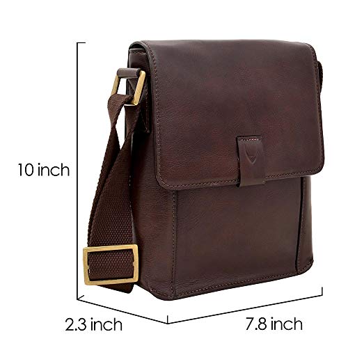 Hidesign Aiden Genuine Leather Crossbody Messenger Bag 10.5" iPad Bag Brown - Image 2