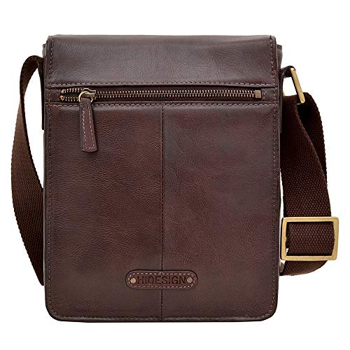 Hidesign Aiden Genuine Leather Crossbody Messenger Bag 10.5" iPad Bag Brown - Image 3