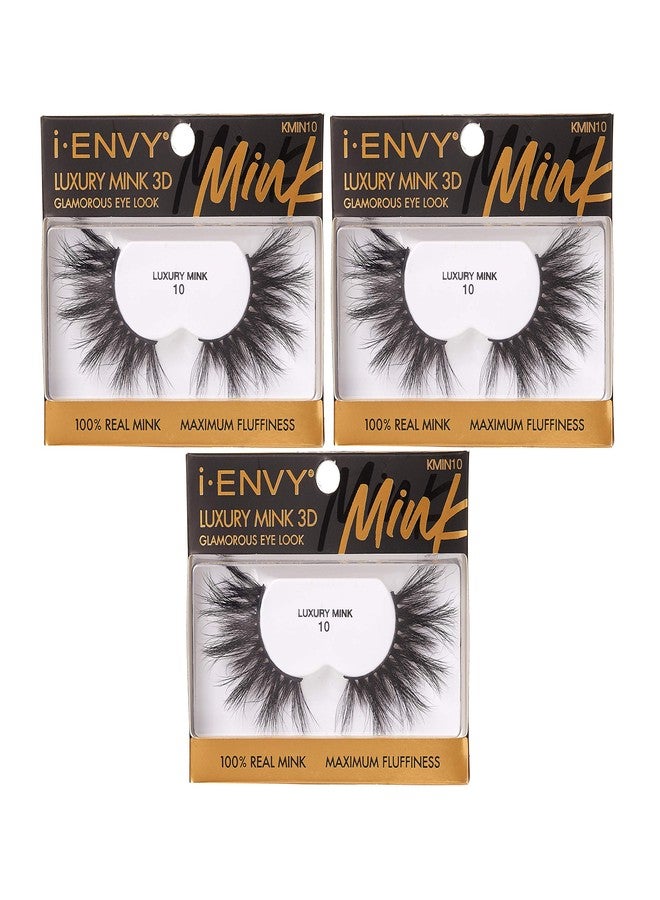 أي إنفي مجموعة i-ENVY الفاخرة من رموش المنك الصناعية، رموش منك حقيقية 100%، رموش جذابة لإطلالة عيون ساحرة، كثافة فائقة، زاوية ثلاثية الأبعاد متعددة الانحناءات (عبوة من 3 قطع) - Image 1