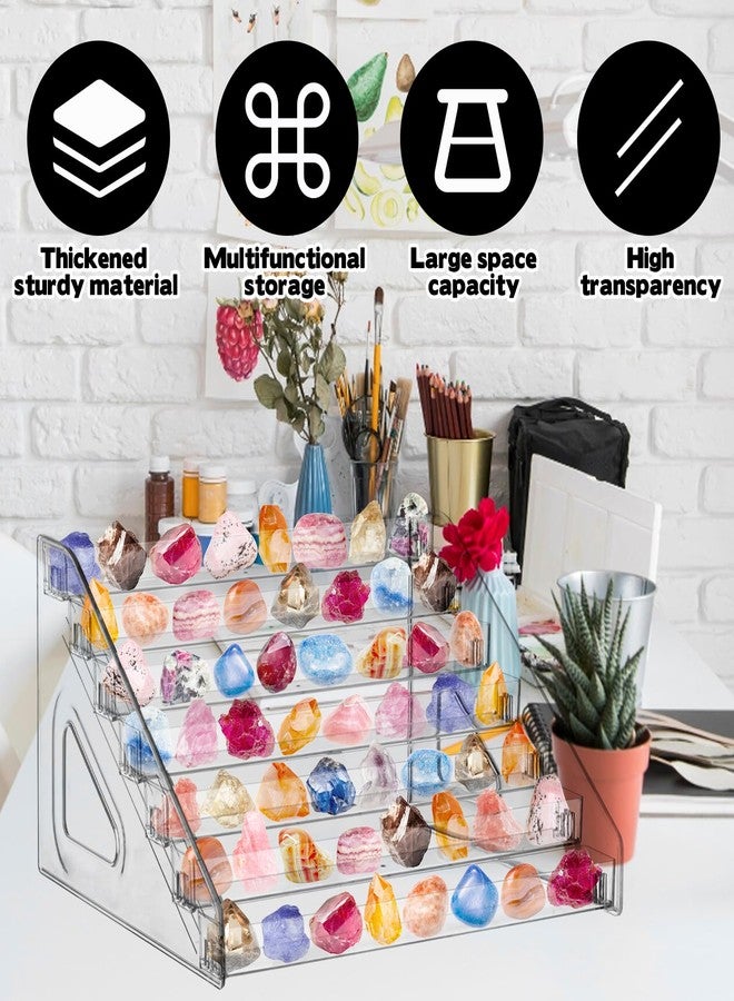 Hlimior Rock Display Stand 7 layer Large Acrylic Display Holder Clear Display Easel Stand Pedestal Small Collectibles Display Stands for Displaying Crystal Geodes Rock Mineral Agate Coral - Image 4