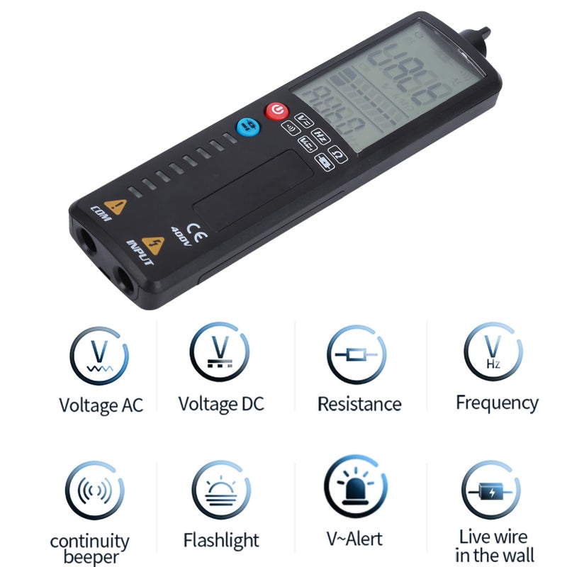 مقياس متعدد الذكاء بدون ملامح شاشة LCD ثنائي الوضع كاشف للجهد ومقاس للمقاومة والتردد - Image 3