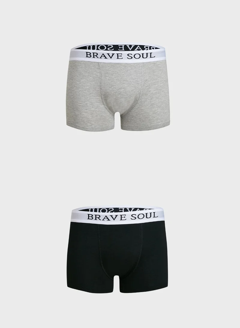 BRAVE SOUL 2 Pack Branded Antarsia Boxers