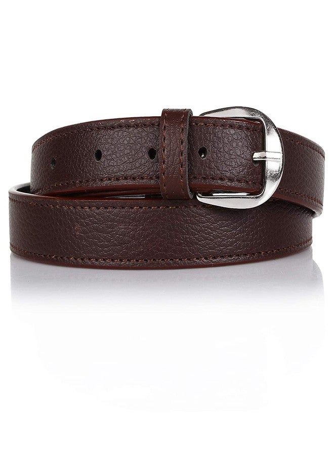 VTFlair Women's PU Leather Belt - For Jeans & Dresses, Casual/Formal, Free Size Fit Up to 36 Inch - Brown - Image 2