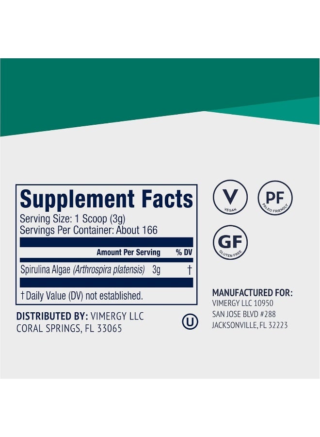 Vimergy Spirulina Powder - Easy to Digest - Fast Absorbing Powder - Vegan - Formulated Without Anti-Clumping Agents, Additives, Flavours or Sugar - GMO & Gluten Free - Image 5