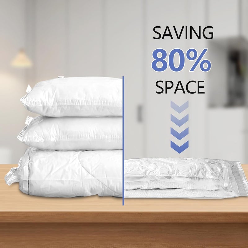 SELLWIZE أكياس تخزين مفرغة مع مضخة كهربائية، 4 عبوات كبيرة، أكياس موفرة للمساحة مع صمام محكم ثلاثي الإغلاق قابلة لإعادة الاستخدام لتخزين الضغط والتعبئة - Image 4