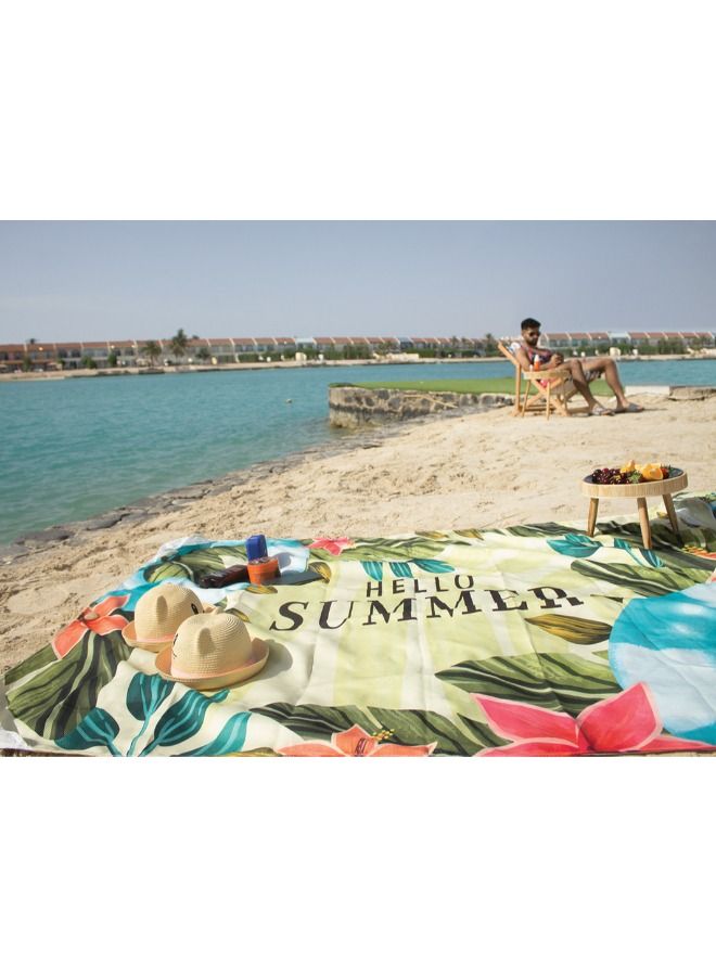 WAVY Beach Mat Model, Hello Summer Design - Image 2