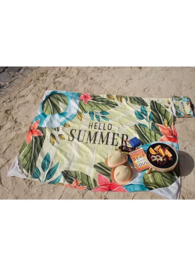 WAVY Beach Mat Model, Hello Summer Design - Image 1