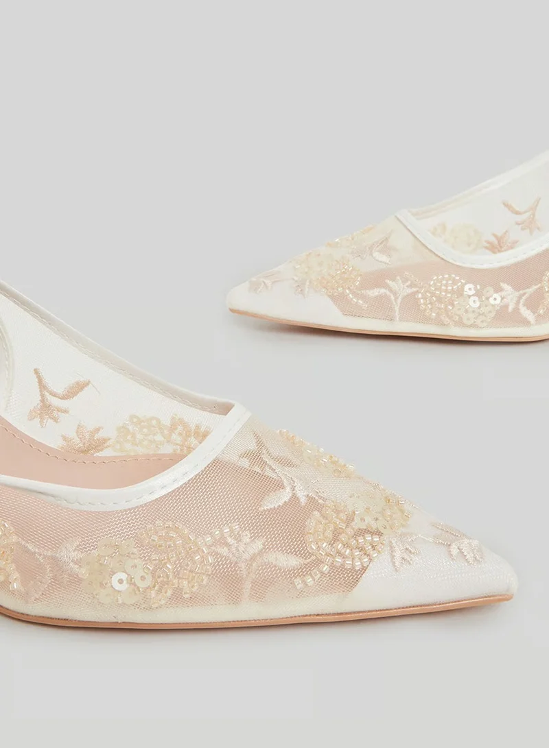 Styli  Lace Slingback Stiletto Heels Shoes for Women | Best Price UAE