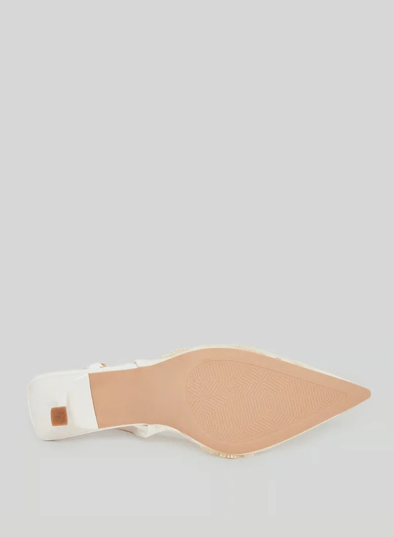 Styli  Lace Slingback Stiletto Heels Shoes for Women | Best Price UAE