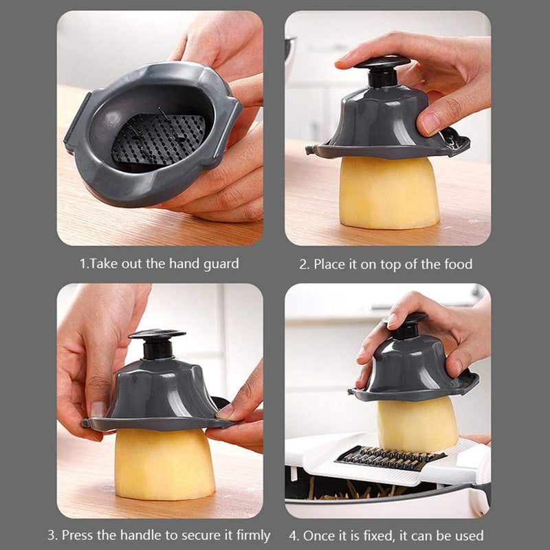 Ççs SHREE HARI FASHION 9 in 1 Multifunction Vegetable Cutter with Drain Basket Magic Rotate Vegetable Cutter Portable Slicer Chopper Plastic - Image 4