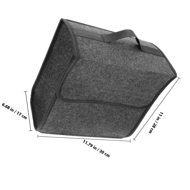 Foldable Car Trunk Storage Bin Felt Organizer Deep Gray Portable Auto Trunk Organizer For Suv Sedan Vehicle Storage And Cargo Management - Image 3