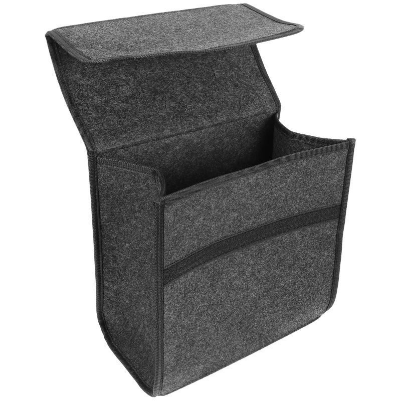 Foldable Car Trunk Storage Bin Felt Organizer Deep Gray Portable Auto Trunk Organizer For Suv Sedan Vehicle Storage And Cargo Management - Image 2