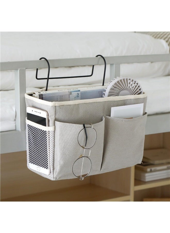 Generic Bedside Caddy Organizer - Hanging Bedside Storage Basket with Large Pockets and Hooks,  Dorm Rooms, Hospital Beds, and Small Apartments  - Image 3