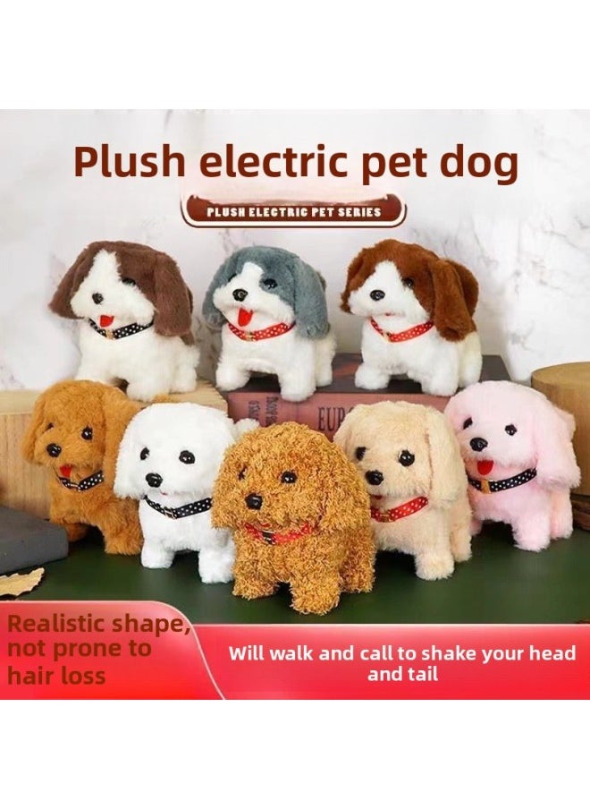 Simulation Plush Electric Puppy Will Walk Will Call Tail Wagging Baby Boys And Girls Children Holiday Gifts Manufacturers-Color:High-quality Upgraded Electric Model [teddy Dog]-Specifications:[bell Leash] + Ordinary Battery  - Image 3