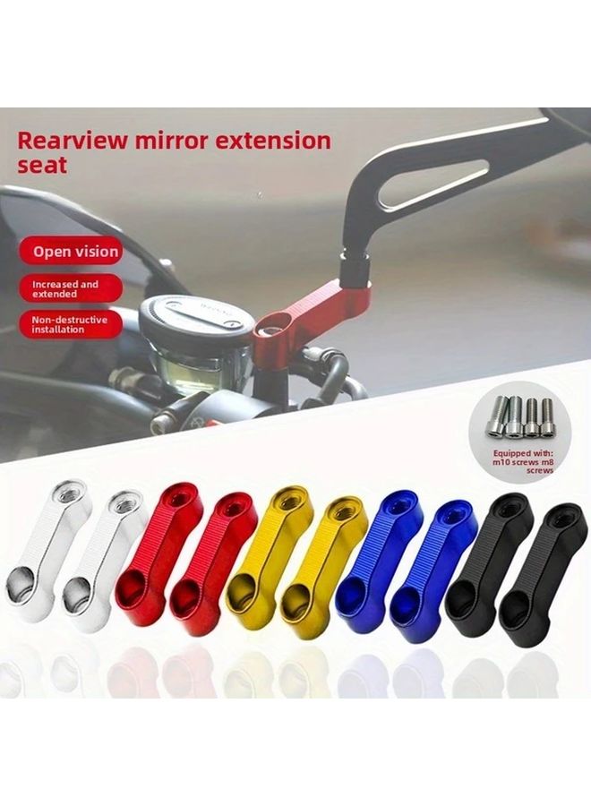 Golden Motorcycle Electric Vehicle Rearview Mirror Extension Bracket 2pcs Adjustable Forward Shift Adapter - Image 1