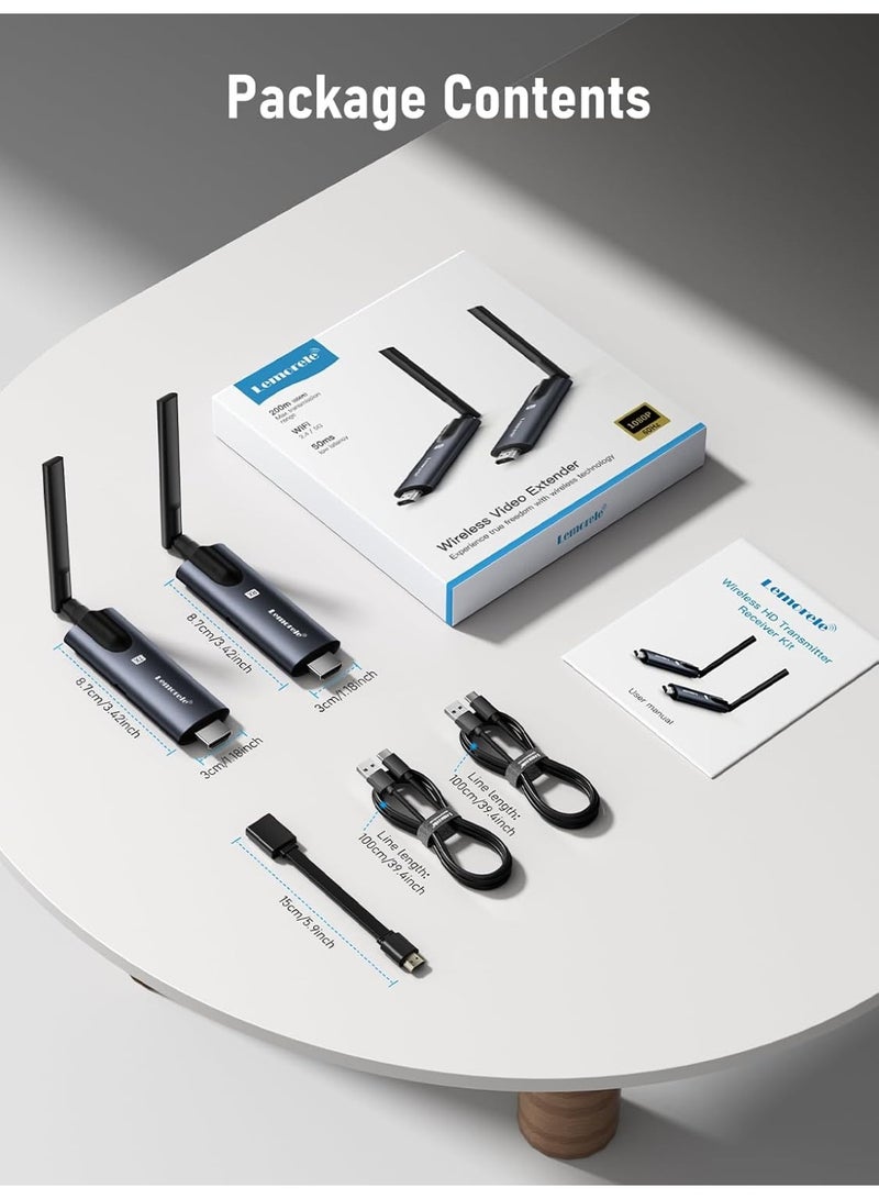 ليموريلي جهاز إرسال واستقبال HDMI لاسلكي من ليمورييل مع تطبيق مراقبة الاستقبال اللاسلكي، للتوصيل والتشغيل، 2.4/5G، 656 قدم/200 متر، دقة 1080P FHD، لبث الفيديو والصوت إلى الشاشة/التابلت/الموبايل من اللابتوب - Image 3