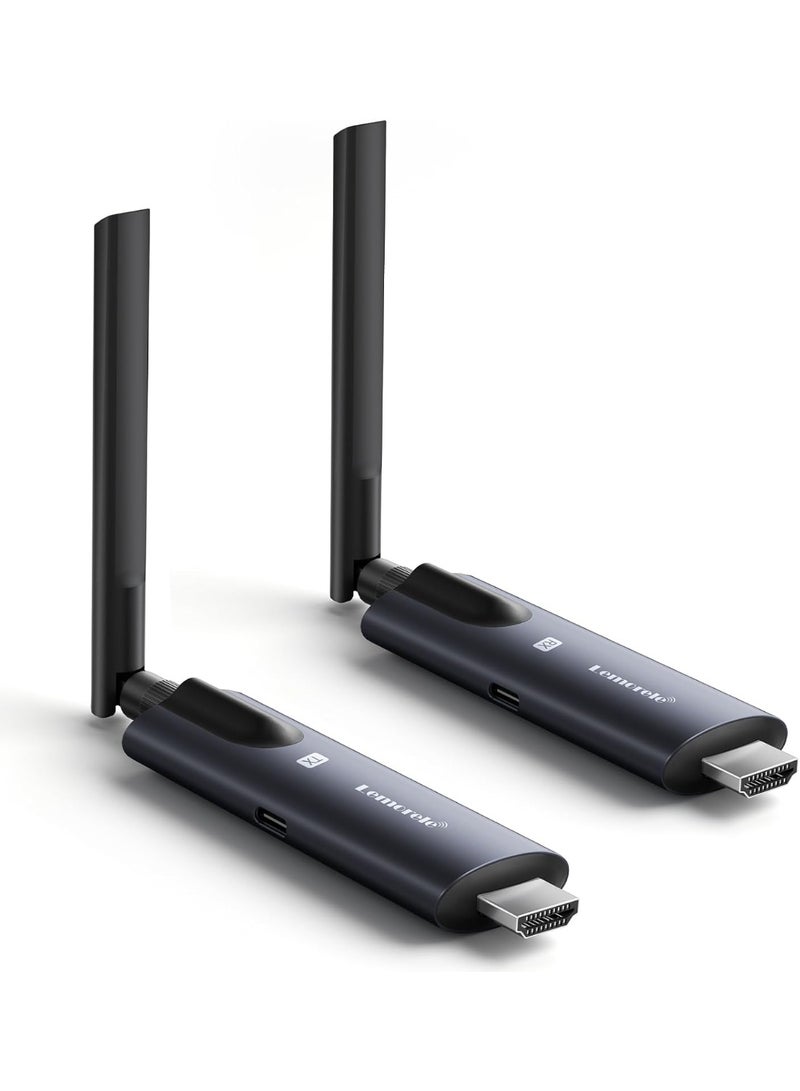 ليموريلي جهاز إرسال واستقبال HDMI لاسلكي من ليمورييل مع تطبيق مراقبة الاستقبال اللاسلكي، للتوصيل والتشغيل، 2.4/5G، 656 قدم/200 متر، دقة 1080P FHD، لبث الفيديو والصوت إلى الشاشة/التابلت/الموبايل من اللابتوب - Image 1