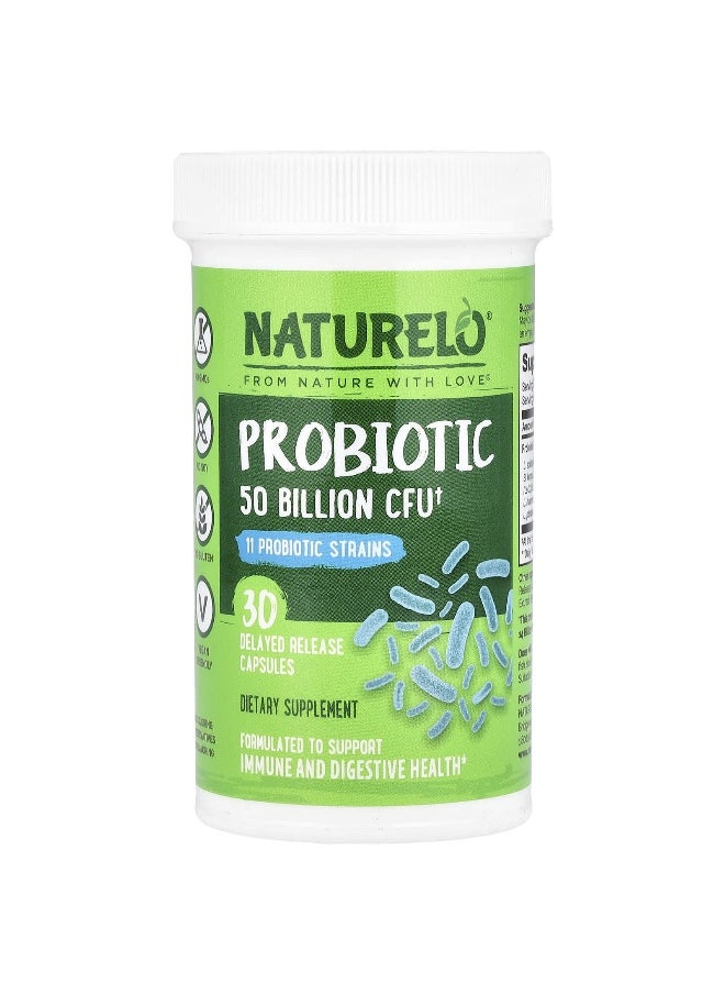 NATURELO NATURELO, Probiotic, 50 Billion CFU, 30 Delayed Release Capsules  - Image 1