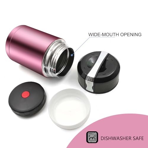 Zalaxt 35oz Soup Thermos, Stainless Steel Thermos for Hot Food, Wide Mouth Food Thermos Jar, Insulated Lunch Container Leak Proof Vacuum Thermal Flask(rosered) - Image 2