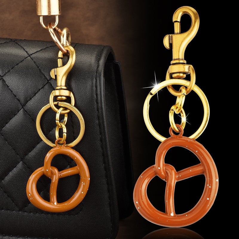 Pretzel Shape Keychain Cute Snack Food Pendant Bag Decorative Accessory Gift For Men Women - Image 1