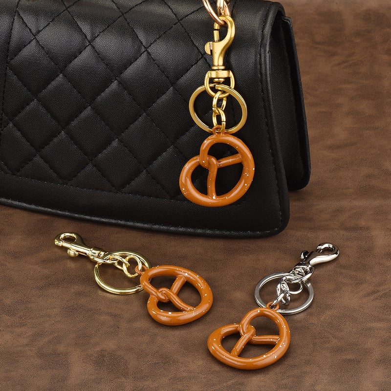 Pretzel Shape Keychain Cute Snack Food Pendant Bag Decorative Accessory Gift For Men Women - Image 4