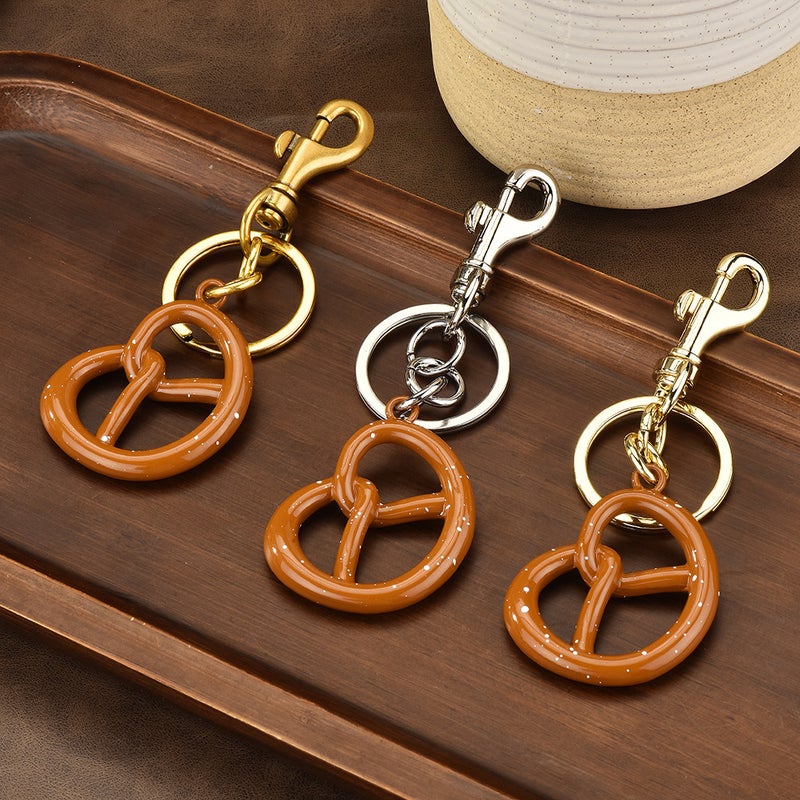 Pretzel Shape Keychain Cute Snack Food Pendant Bag Decorative Accessory Gift For Men Women - Image 2
