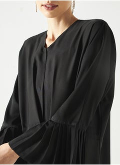 هدية المدينة  عباية بطيات أحادية اللون  - Image 3