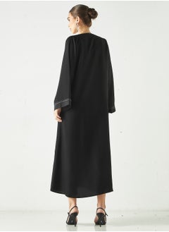 هدية المدينة  عباية بطيات أحادية اللون  - Image 4