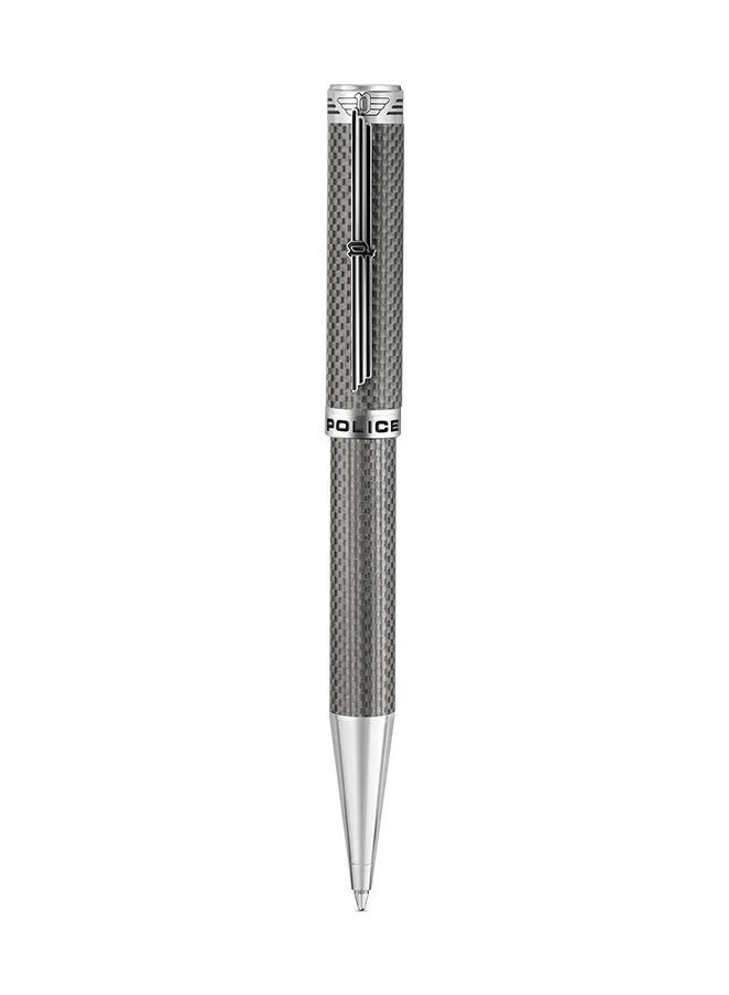 بوليس Police Corbel Dark Grey Carbon Fibre With Stainless Steel Trims Medium Drill Point Gents Pen 140mm - PERGR0001803