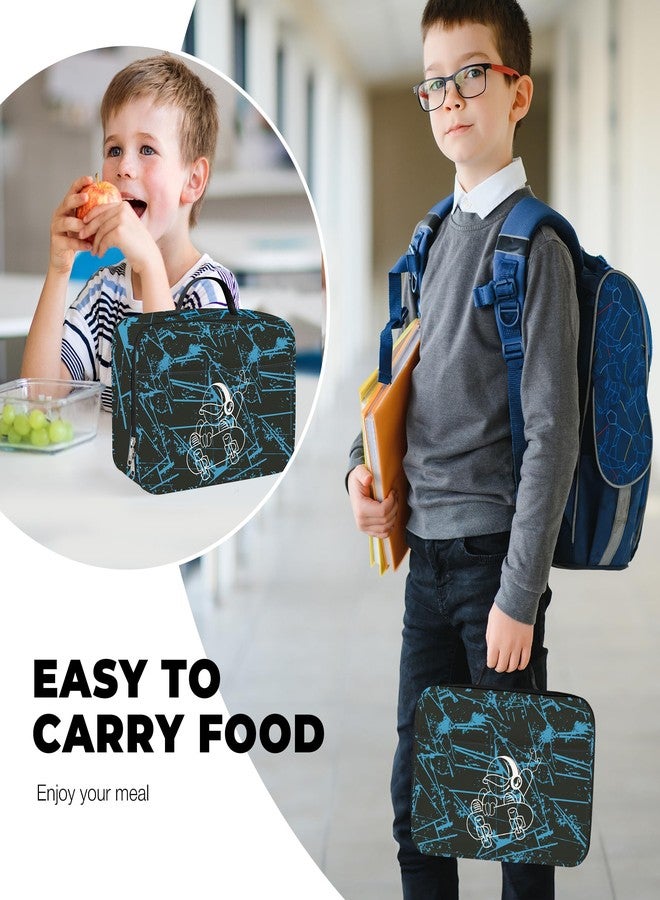Clastyle Gamer Insulated Kids Lunch Bag Large Thermal Cooler Bag for Boy Picnic School Lunch Box Tote,Skateboard Boy - Image 2