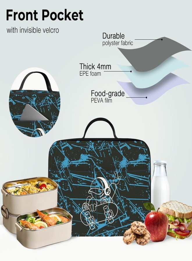 Clastyle Gamer Insulated Kids Lunch Bag Large Thermal Cooler Bag for Boy Picnic School Lunch Box Tote,Skateboard Boy - Image 5