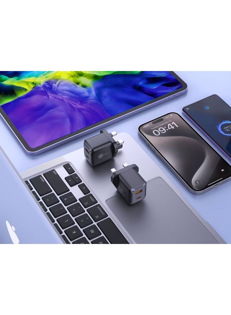 أوماكس شاحن OMAKSS ثنائي المنفذ PD 40 واط سريع USB C قابل للطي iPhone 17 Plug iPad Mini Block Type C Charging Wall Plug Compact Travel Adapter لأجهزة iPad Pro و iPhone Air /16/15 و Samsung S25U/S24 و Huawei و Xiaomi وما إلى ذلك - Image 1