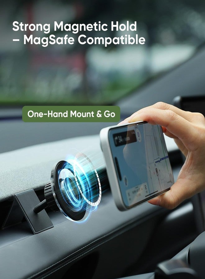 TEMAI Magnetic Tesla Phone Mount & Holder for Model Y 2025 (Juniper), Slideable Air Vent Mount with Protection Silicone Pads, Magnetic Compatible, Secure Grip, No Damage Installation - Image 5