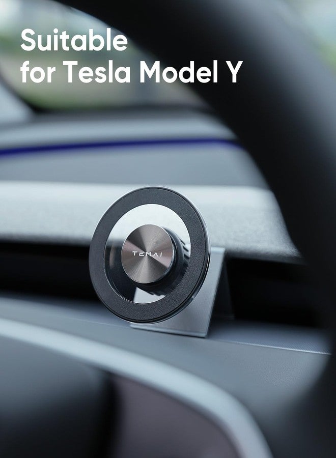 TEMAI Magnetic Tesla Phone Mount & Holder for Model Y 2025 (Juniper), Slideable Air Vent Mount with Protection Silicone Pads, Magnetic Compatible, Secure Grip, No Damage Installation - Image 4