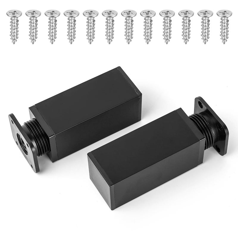Black Square Furniture Legs - Aluminum Modern Replacement Furniture Legs for Diy Furniture Upgrade, Home Kitchen And Living Room - Image 4