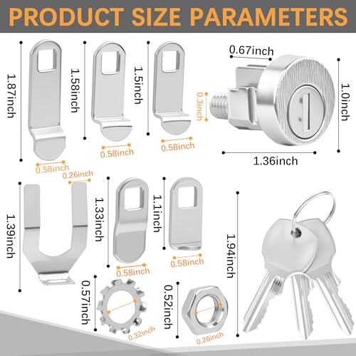 Mindoub 10 Pack L1172C Mailbox Lock Replacement Includes 3 Keys Per Lock 5 Locking Plates C9100 National Standard Key Lock for Cluster Boxes90 Clockwise Rotation - Image 3