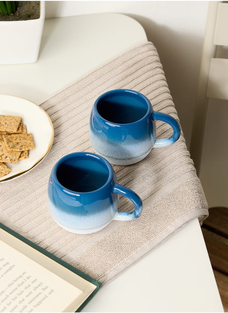 Sass & Belle - Mojave Glaze Espresso Blue Mug - Set Of 2 - Image 1