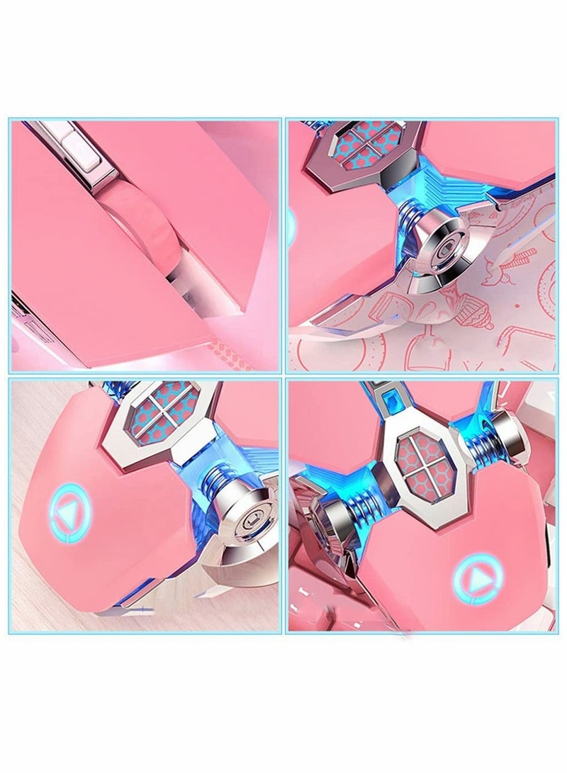 Gaming Mouse Wired Computer Mouse Mechanical Pink Optical USB Mouse 7 Buttons, 4 Levels Adjustable DPI Up to 3200, RGB Backlit, Sound Click PC Mouse Fit for Girls Gamer  - Image 4