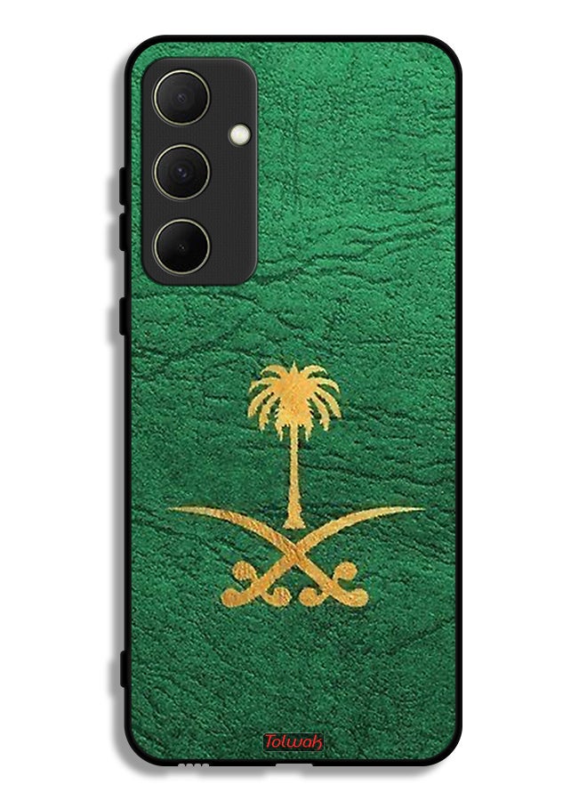 Tolwak غطاء حماية لجهاز سامسونج جالاكسي A35 5G - علامة المملكة العربية السعودية على الجلد - Image 1