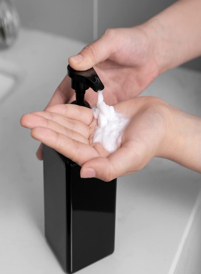 JiatuA 15 oz Hand Soap Dispenser, Plastic Pump Bottles, Refillable Empty Lotion Dispenser Liquid Container for Bathroom Kitchen College Dorm, 2 Pack Black - Image 3