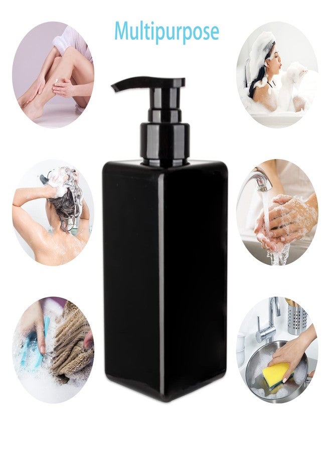JiatuA 15 oz Hand Soap Dispenser, Plastic Pump Bottles, Refillable Empty Lotion Dispenser Liquid Container for Bathroom Kitchen College Dorm, 2 Pack Black - Image 4