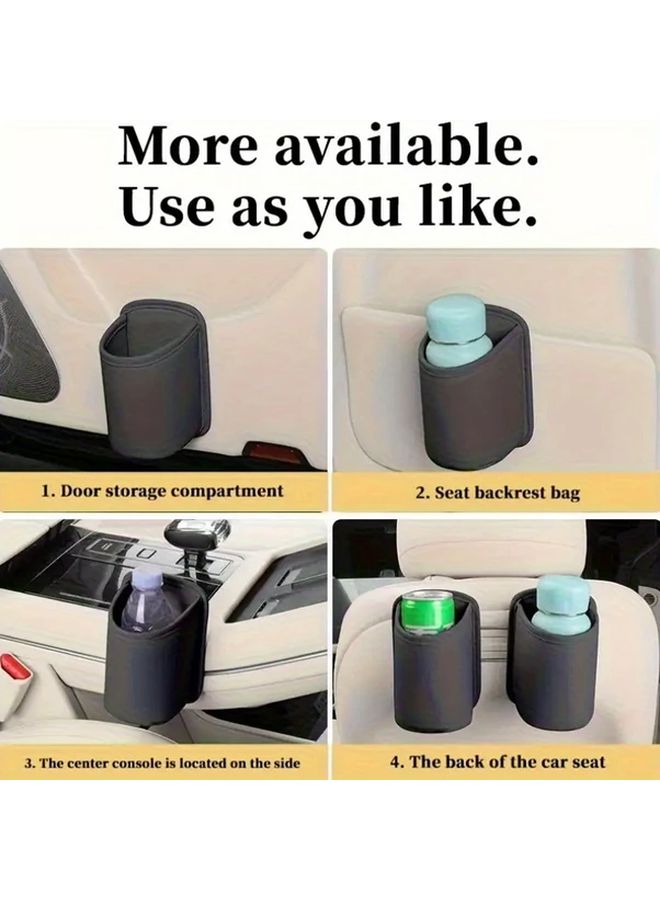 White Car Cup Holder Organizer With Multi Functional Storage Box Spill Proof - Image 5
