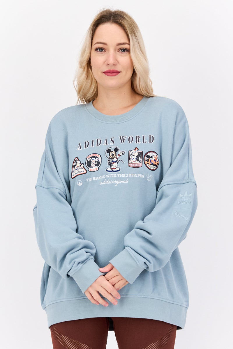 adidas Originals Women Sportswear Fit Training Sweater, Blue - Image 1