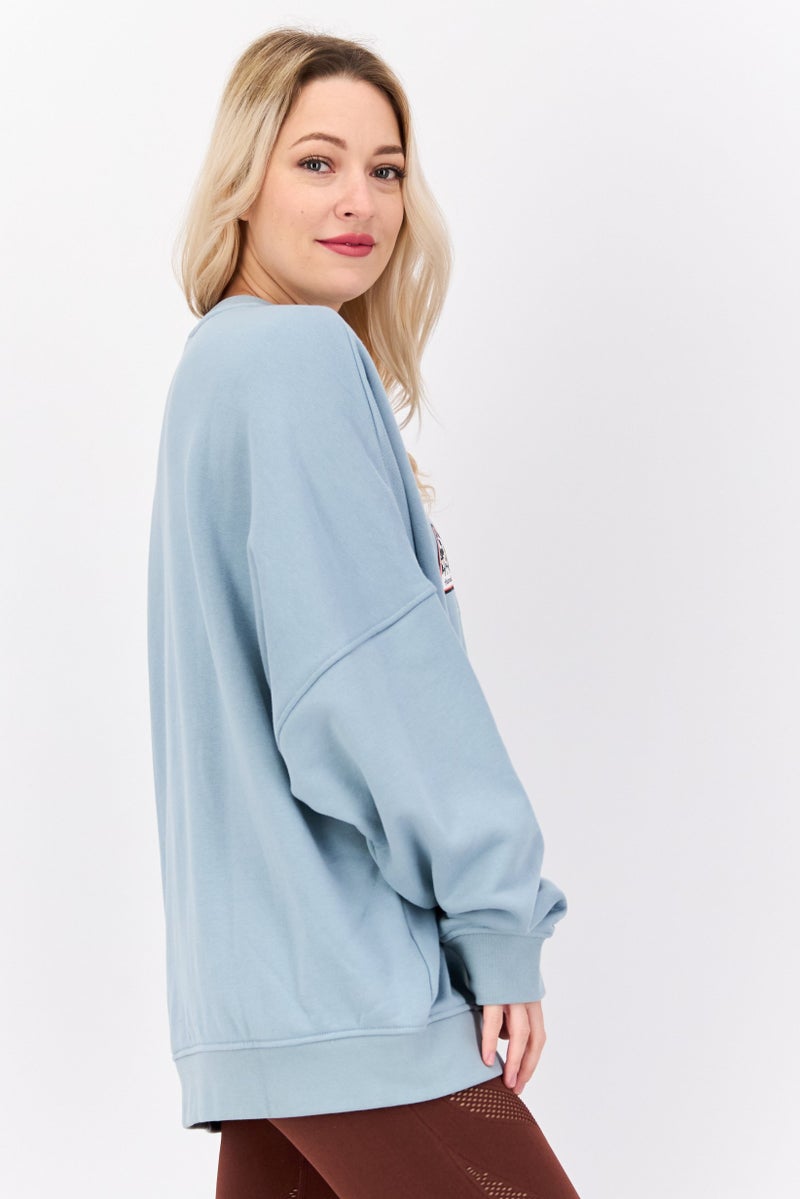 adidas Originals Women Sportswear Fit Training Sweater, Blue - Image 3