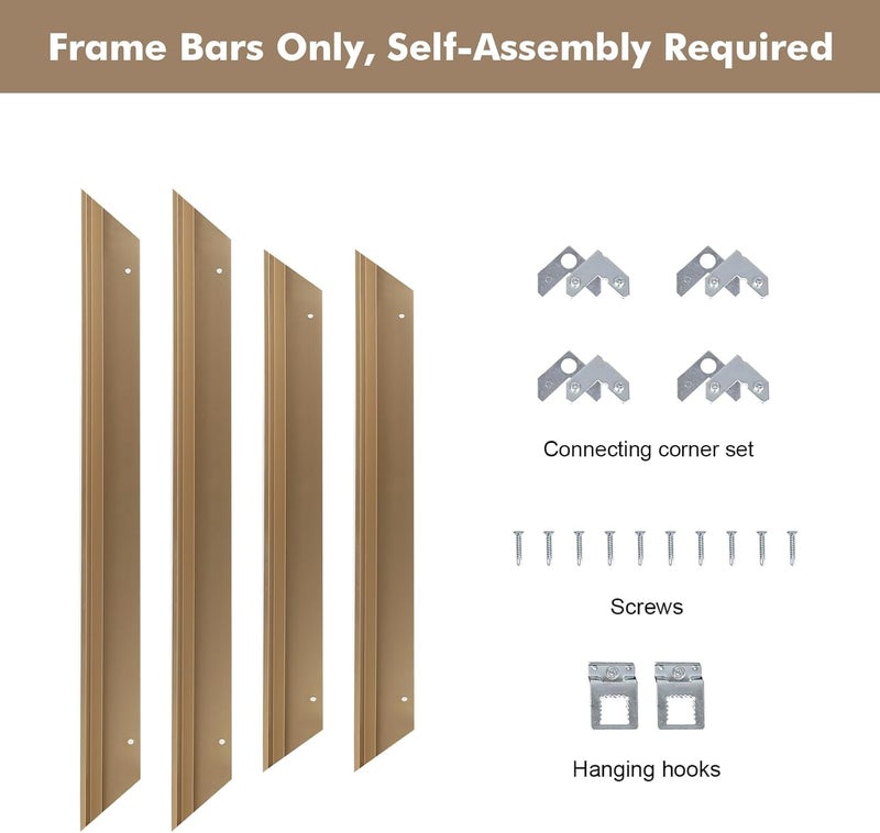 FOLKOR 1.5” Deep Frame for 24x30 Canvas Paintings, DIY Metal Floating Frame with 1.5” Deep for Artists Designers Landscape Portrait Artwork, Modern Home Office Wall Decor (Bronze) - Image 2